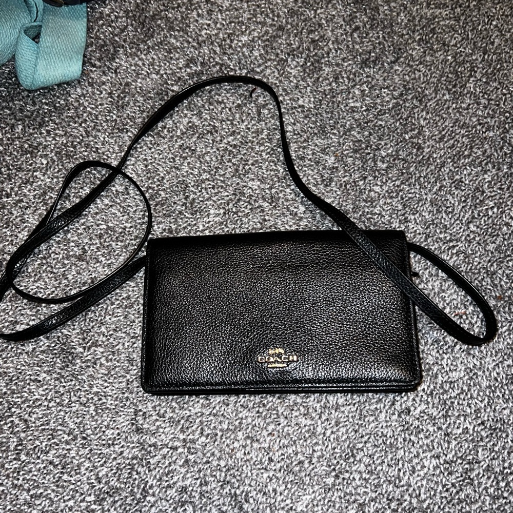 Coach Black Pebbled Leather Crossbody Bag